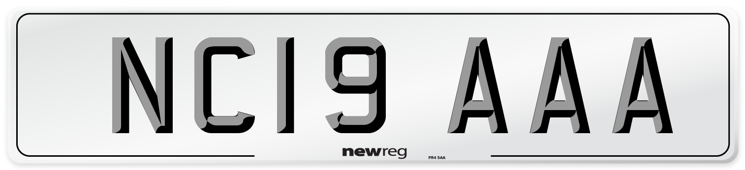 NC19 AAA Number Plate from New Reg